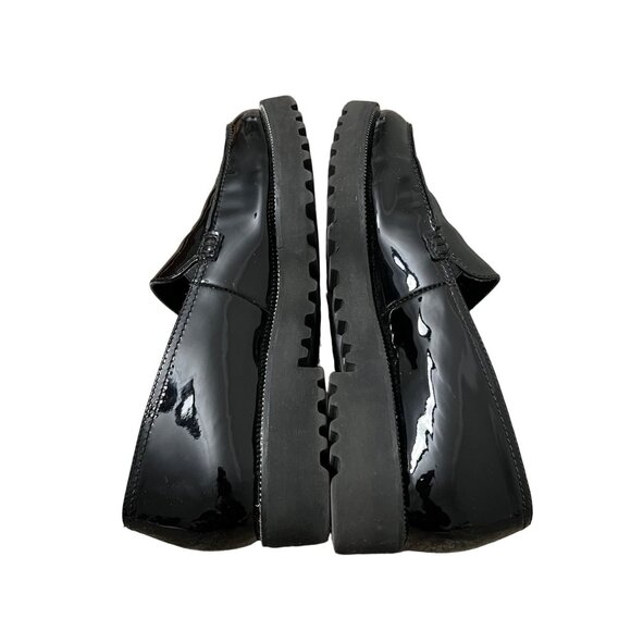 Paul Green Black Ariana Patent Leather Lug Sole Slip On Loafer Shoes Size 6 - Picture 6 of 8